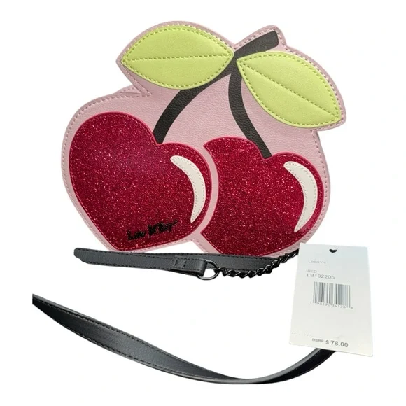 Betsey Johnson NWT Cherry Glitter Crossbody Bag - Picture 3 of 8